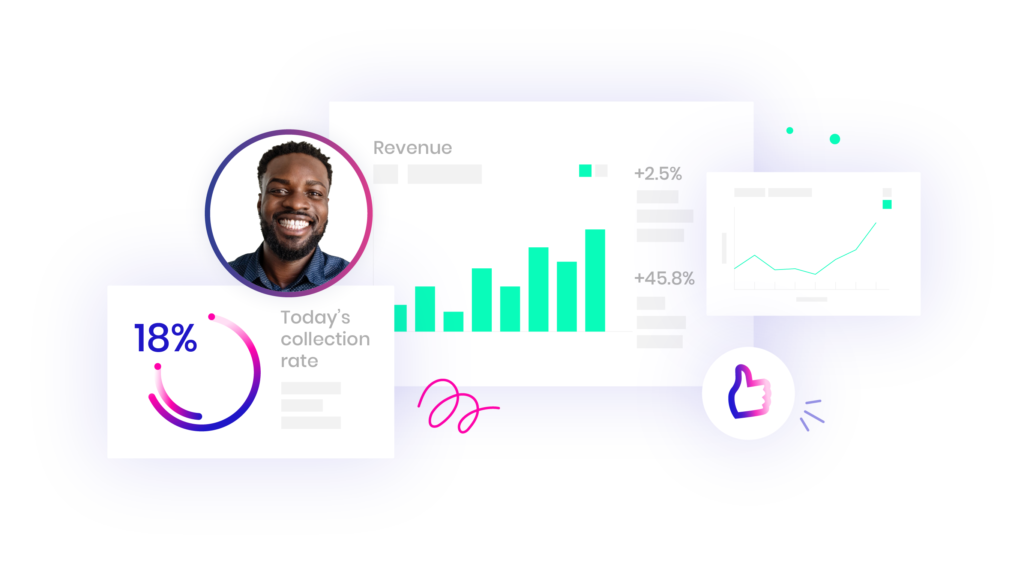 Debit and credit collections teams using contact centre software